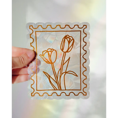 Prismatic Kitty - Tulips Suncatcher | Window Cling | Rainbow Maker Sticker