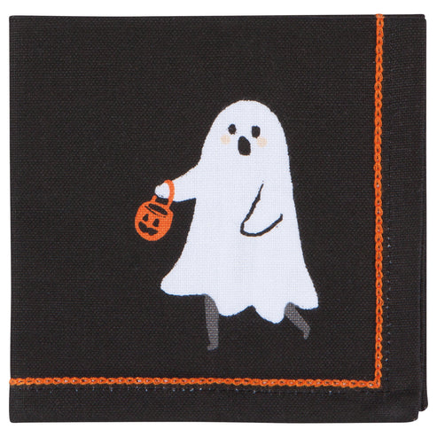 Boo Crew Cocktail Napkins Set stacked together showing all four designs - PABOOM