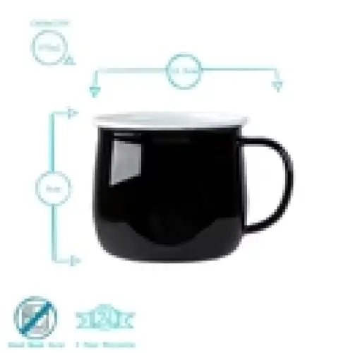 Argon Black Enamel Belly Mug - PABOOM
