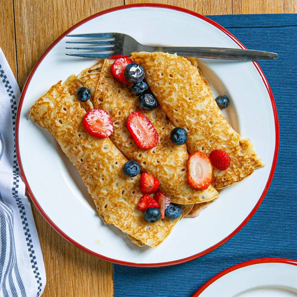 Rinkit Ltd - Argon Tableware White Enamel Dinner Plate - 25.5cm - Red