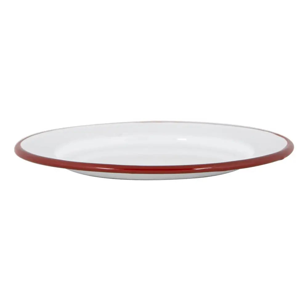 Rinkit Ltd - Argon Tableware White Enamel Side Plate - 20cm - Red