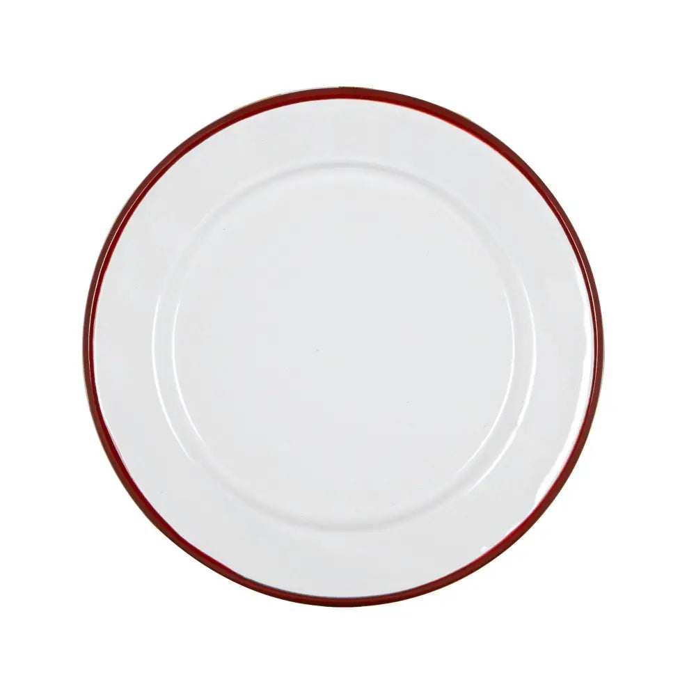 Rinkit Ltd - Argon Tableware White Enamel Side Plate - 20cm - Red
