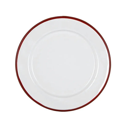 Rinkit Ltd - Argon Tableware White Enamel Side Plate - 20cm - Red