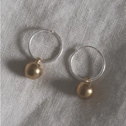 Emily Brass and Silver Earrings - PABOOM