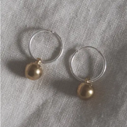 Emily Brass and Silver Earrings - PABOOM