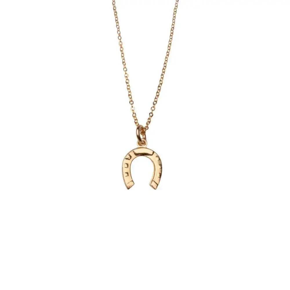 Gold Filled Horse Shoe Charm Necklace - PABOOM