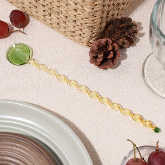 Rosha Living Inc - Daisy Spiral Spoon Aqua Yellow