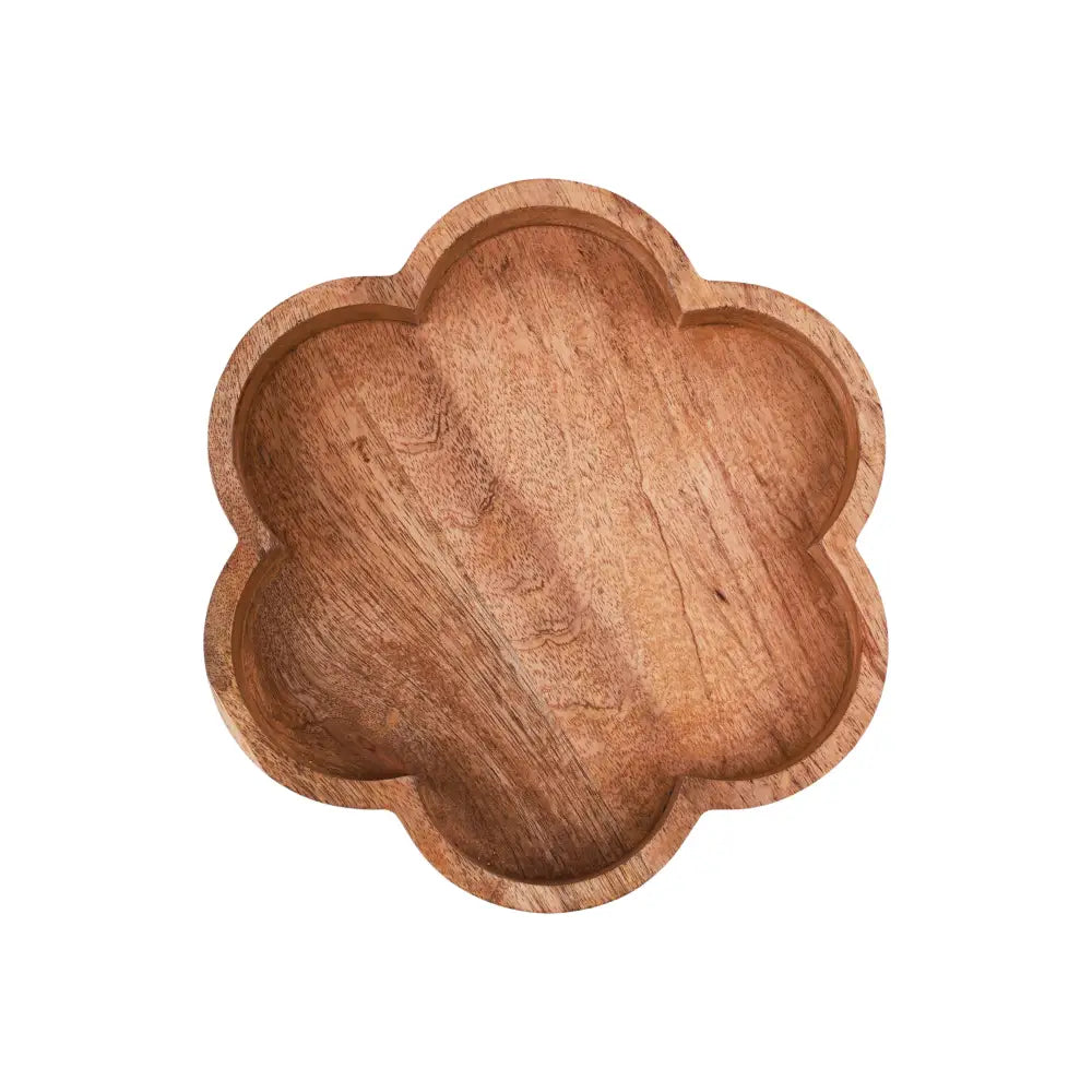 Wood tray in the shape of a daisy flower, mango wood. - PABOOM