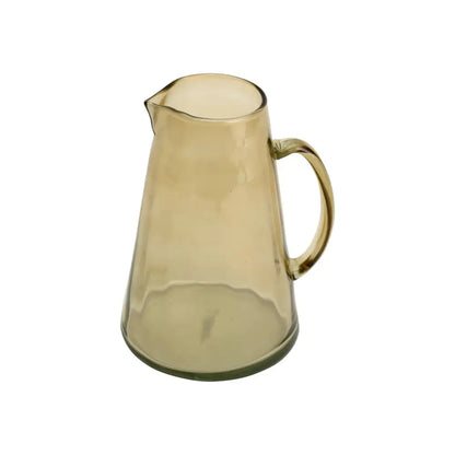 Recycled glass pitcher jug, olive green. - PABOOM