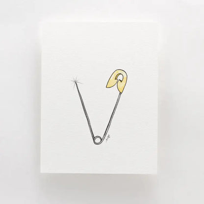 Diaper Pin Card Yellow - PABOOM
