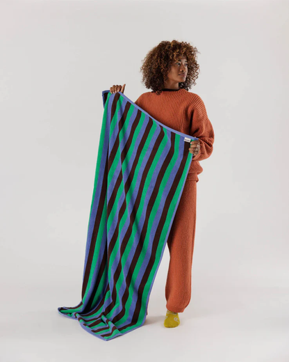 90's Mint Stripe Bath Towel