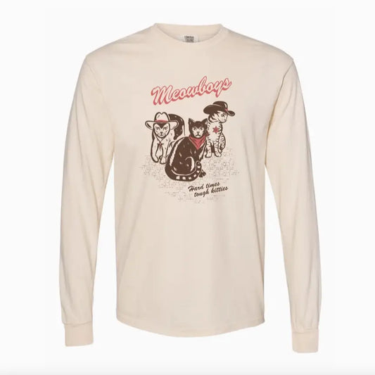 Meowboys Western Long Sleeve Tee - PABOOM