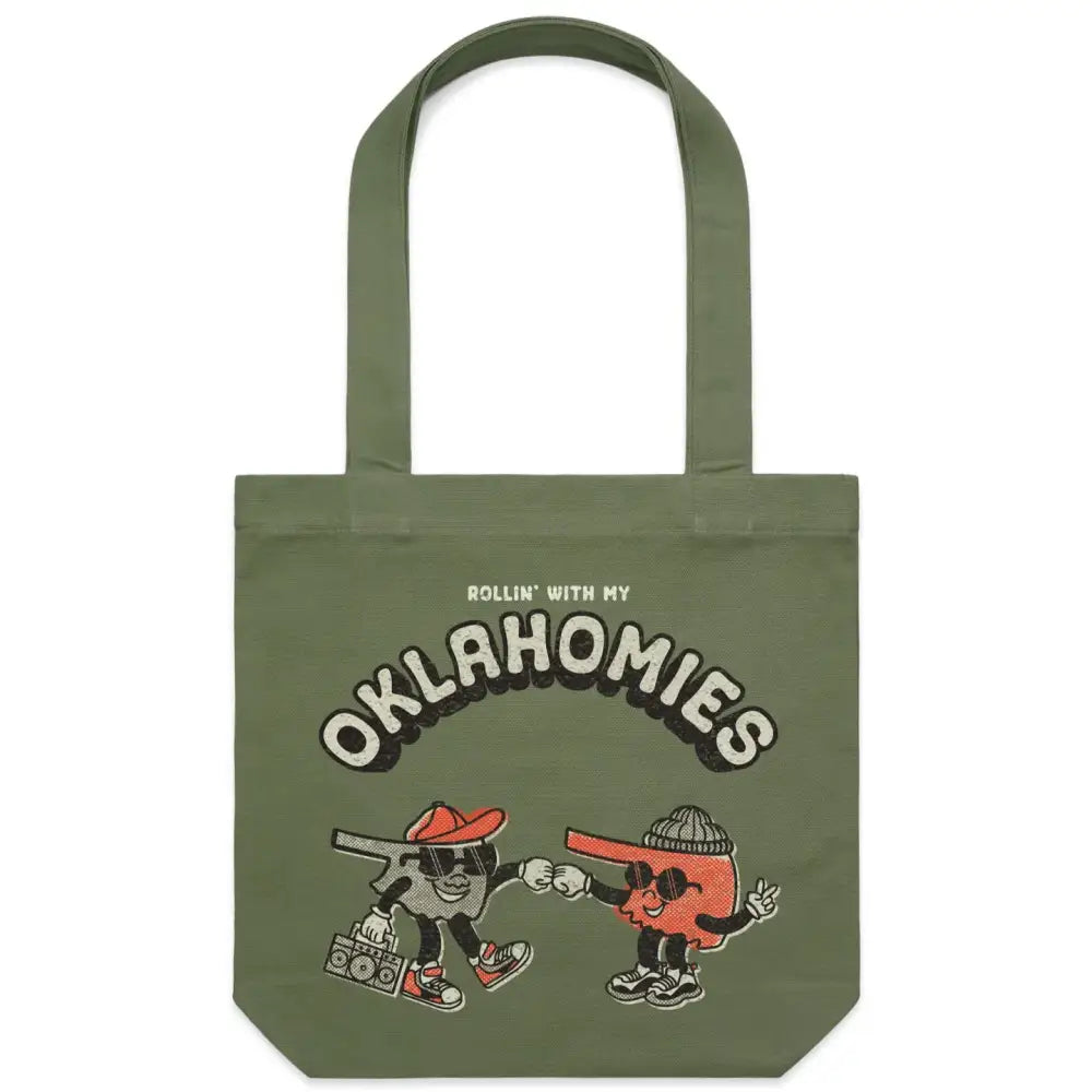 Oklahomies Tote Bag Army Green - PABOOM