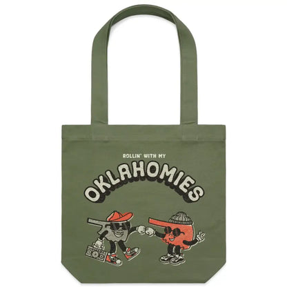Oklahomies Tote Bag Army Green - PABOOM