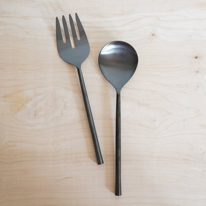 Matte Black Salad Servers