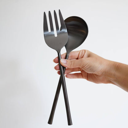 Matte Black Salad Servers