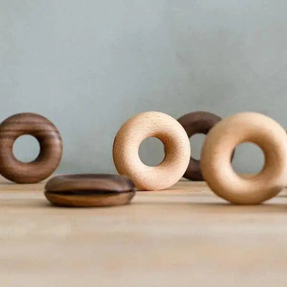 Smile Boutiques - Wooden Donut Bag Clips - Eco Friendly Plastic Free Walnut