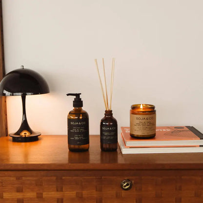 SOJA&CO Soy Wax Candle - Tonka Bean + Woody Amber + Vanilla