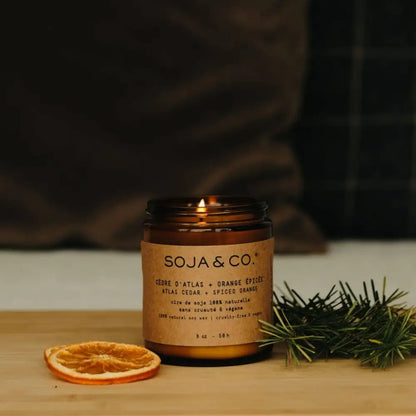 SOJA&CO Soy Wax Candle - Tonka Bean + Woody Amber + Vanilla
