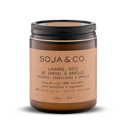SOJA & CO. Soy Wax Candle - Lavender + Sandalwood + Vanilla