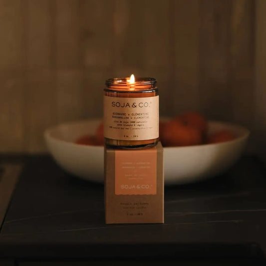 SOJA & CO. Soy Wax Candle 4oz - Marshmallow + Clementine