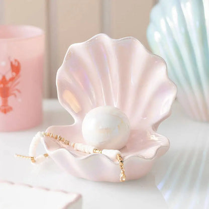 Something Different Wholesale - Iridescent Clam Shell Coastal Trinket Dish