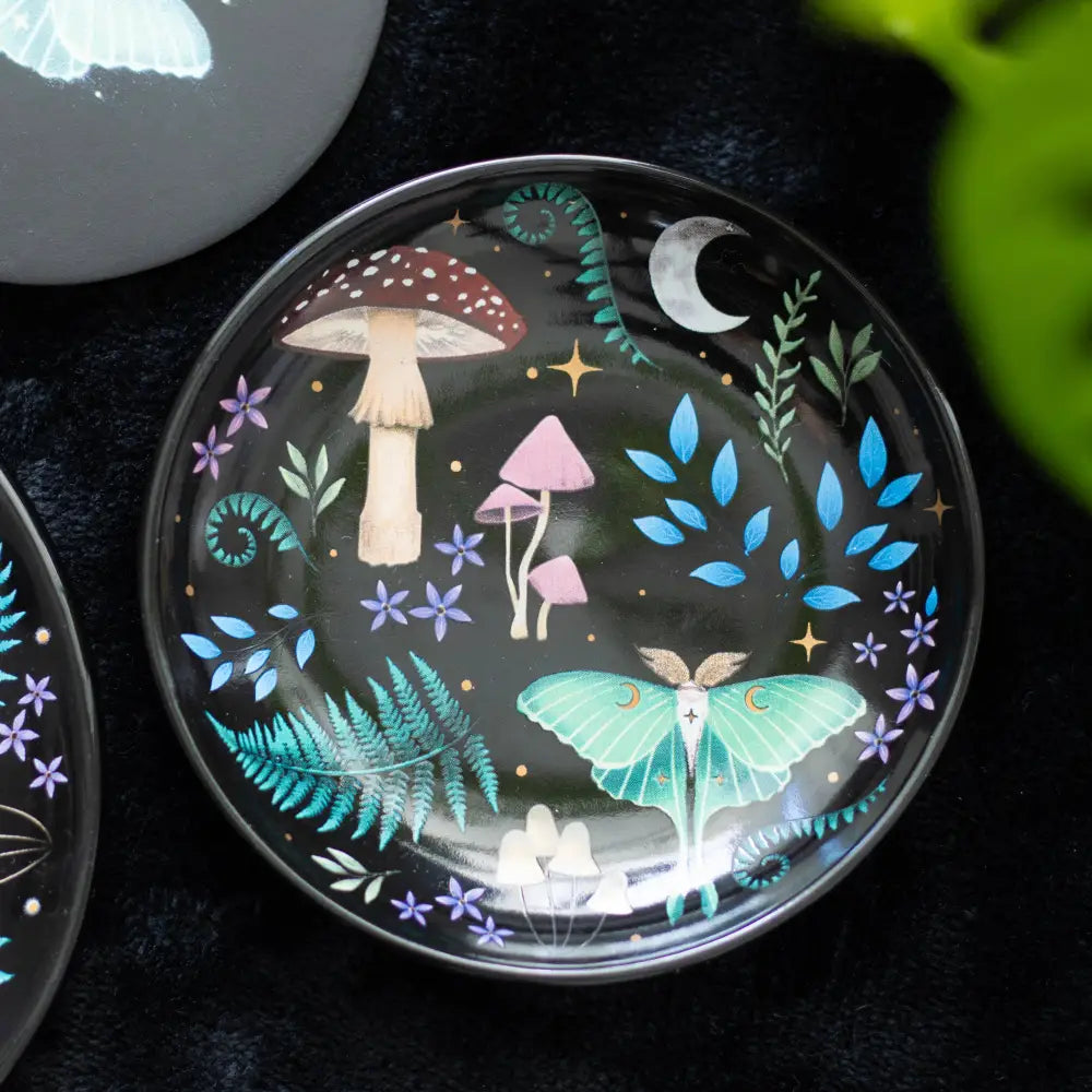 Something Different Wholesale - Round Dark Forest Print Trinket Dish