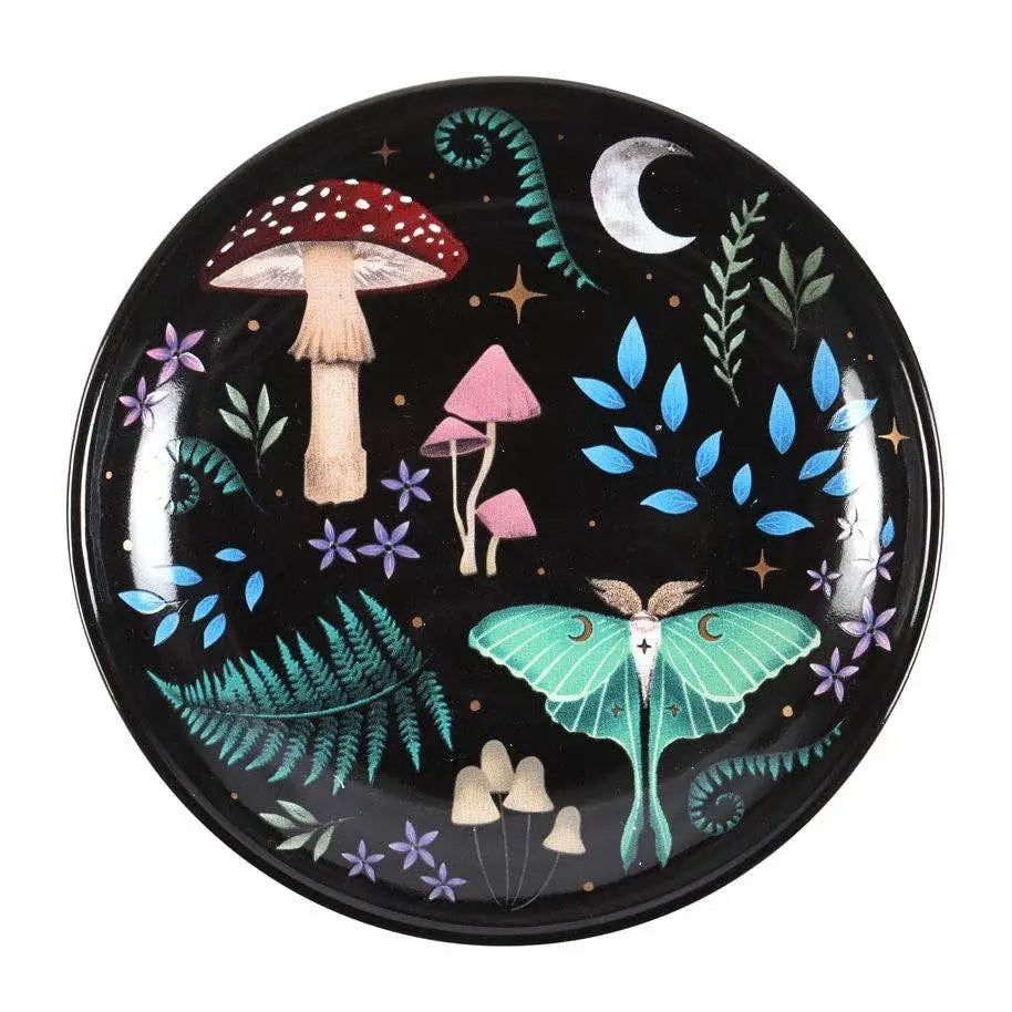 Something Different Wholesale - Round Dark Forest Print Trinket Dish