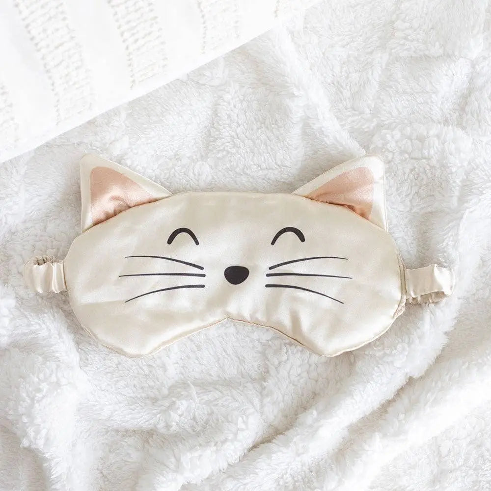 Something Different Wholesale - White Cat Face Satin Eye Mask