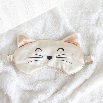 Something Different Wholesale - White Cat Face Satin Eye Mask