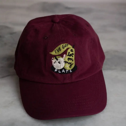 A Lot On My Plate Dad Hat Maroon - PABOOM