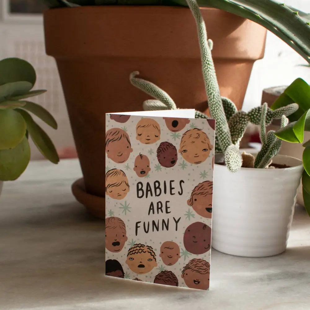 Stay Home Club - Babies are Funny card | New Baby Card Single