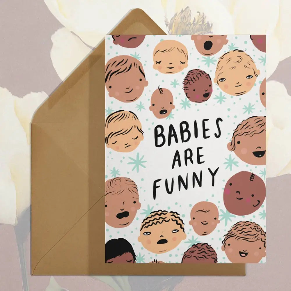 Stay Home Club - Babies are Funny card | New Baby Card Single