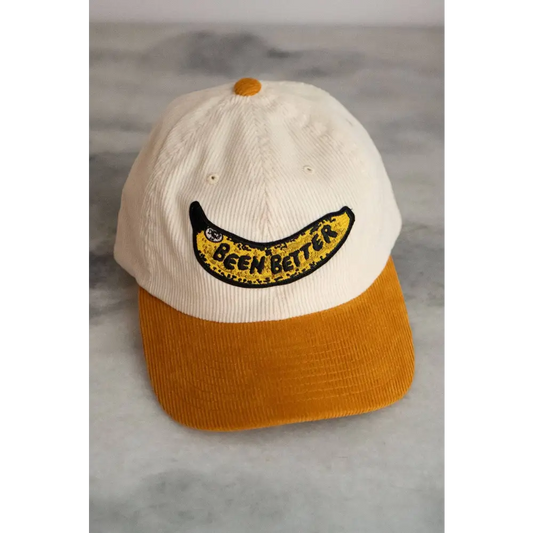 Stay Home Club - Been Better (Banana) Patched Corduroy Dad Hat Vanilla / Butterscotch