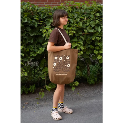 Stay Home Club - Blooms 1858 Big Zip Tote | Huge Zippered Canvas Biscuit / Natural