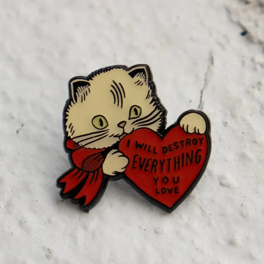 Destroy Cat Lapel Pin - PABOOM