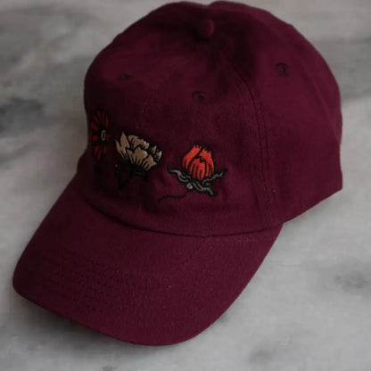 Ditsy Dad Hat Maroon - PABOOM