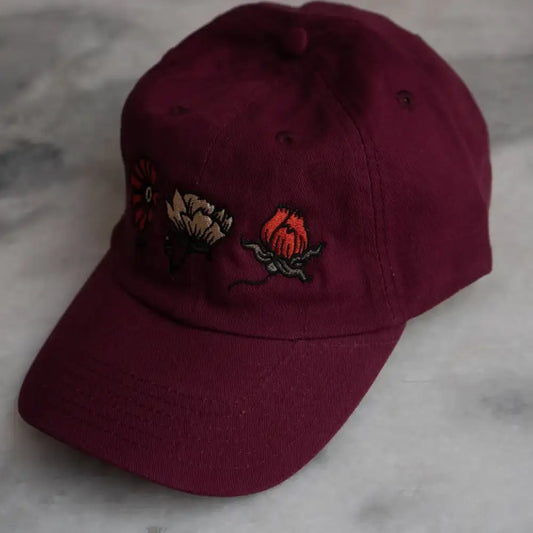 Ditsy Dad Hat Maroon - PABOOM