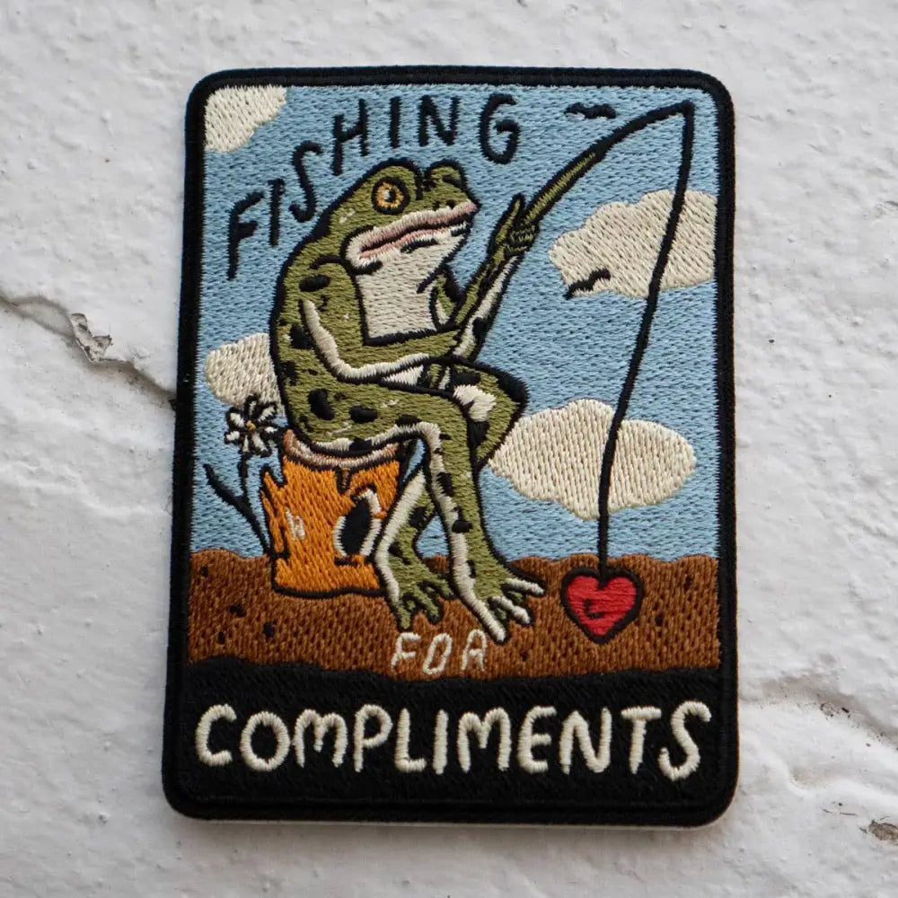 Fishing for Compliments - Sticky Patch - PABOOM
