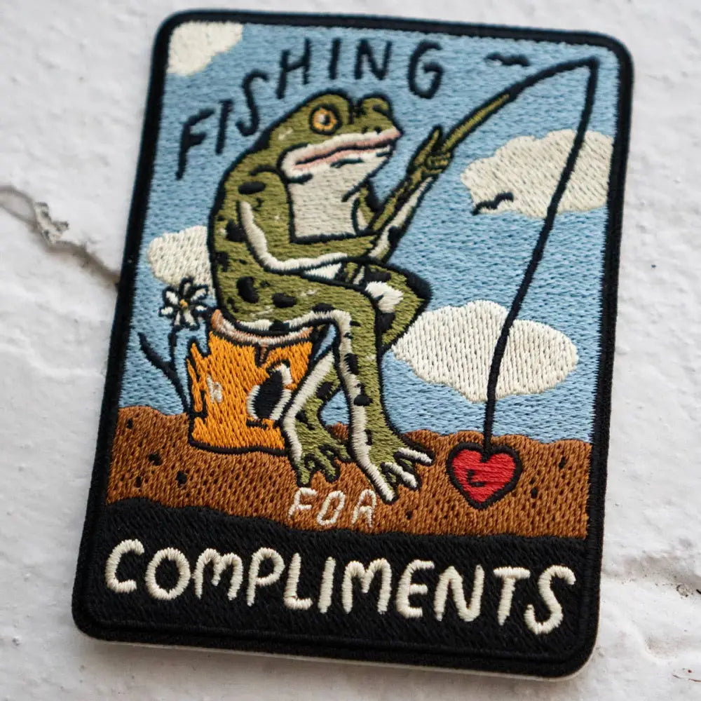 Fishing for Compliments - Sticky Patch - PABOOM