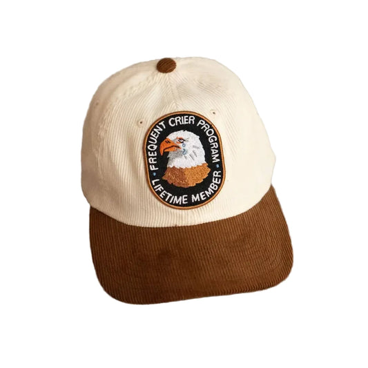 Stay Home Club - Frequent Crier Patched Corduroy Dad Hat Vanilla / Chocolate