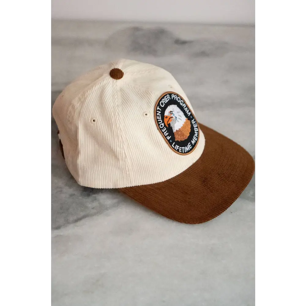 Stay Home Club - Frequent Crier Patched Corduroy Dad Hat Vanilla / Chocolate