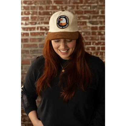 Stay Home Club - Frequent Crier Patched Corduroy Dad Hat Vanilla / Chocolate