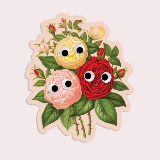 Googly Roses Vinyl Sticker - PABOOM