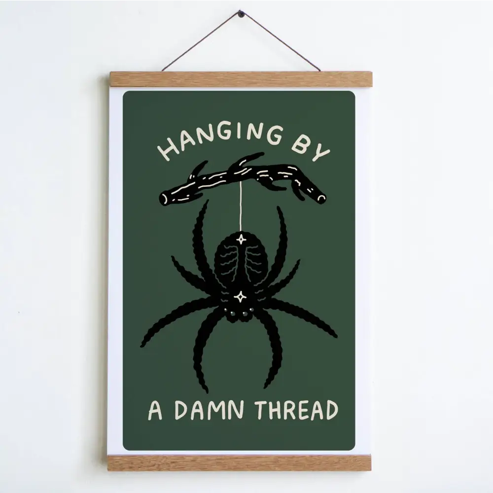 Stay Home Club - Hanging by a Thread Print Large - 12’’ x 18’’ / Woodsy Green