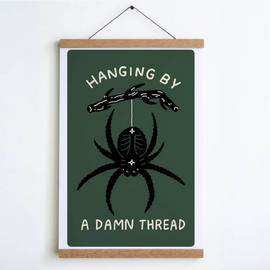 Stay Home Club - Hanging by a Thread Print Large - 12’’ x 18’’ / Woodsy Green