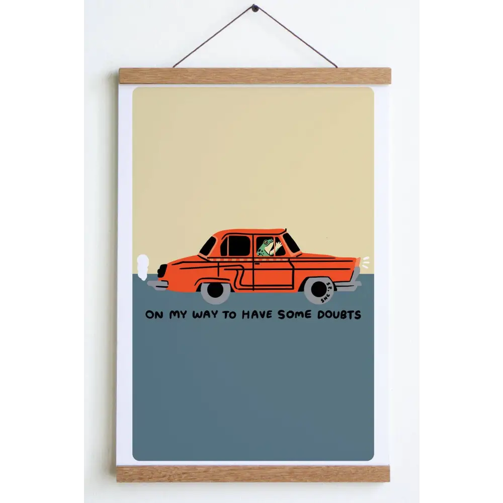 Stay Home Club - Have Some Doubts Print Large - 12’’ x 18’’ / Pink / Teal