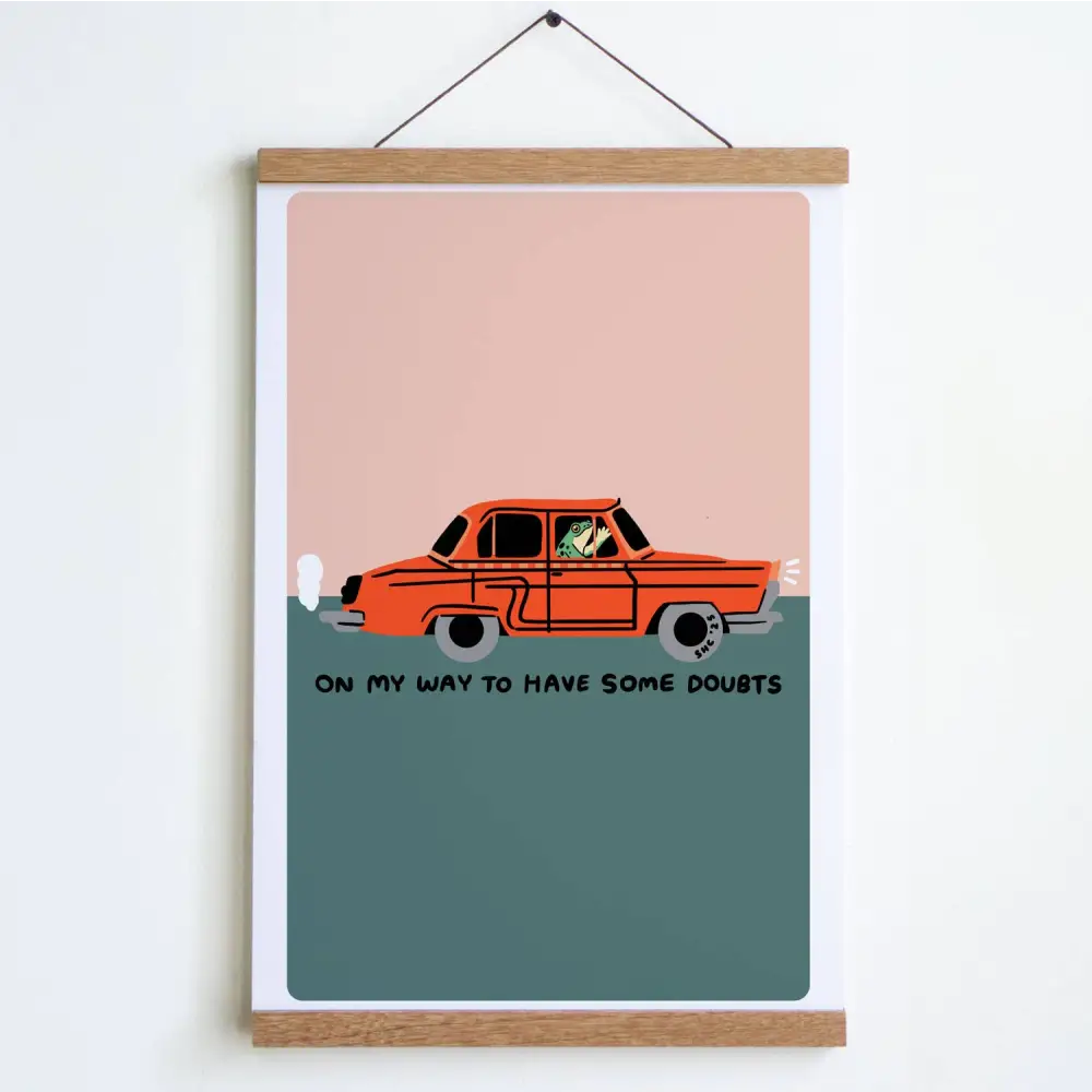 Stay Home Club - Have Some Doubts Print Large - 12’’ x 18’’ / Pink / Teal