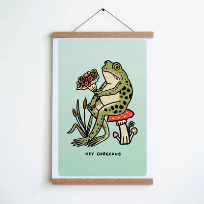 Stay Home Club - Hey Gorgeous Print Green Gradient / Large - 12’’ x 18’’