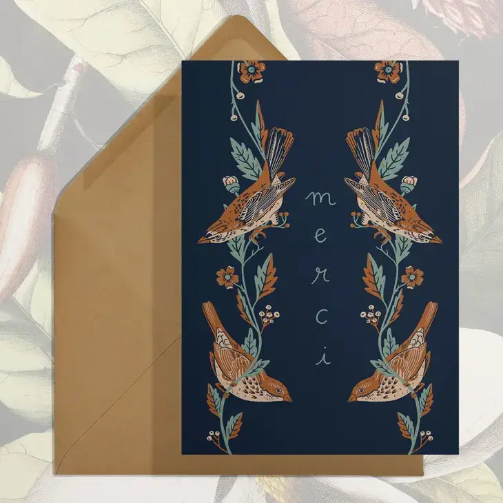 Merci (Finches) Card - PABOOM